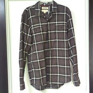 Men's Gray and white long sleeve dress shirt